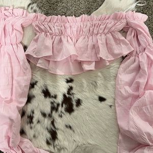 pink off the shoulder top